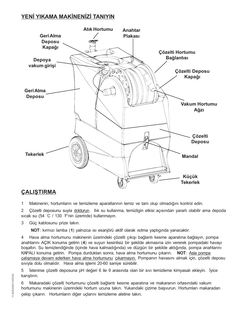 Çaliþtirma, Yený yikama makýnenýzý taniyin | Nilfisk-ALTO MX 521 H User Manual | Page 64 / 80