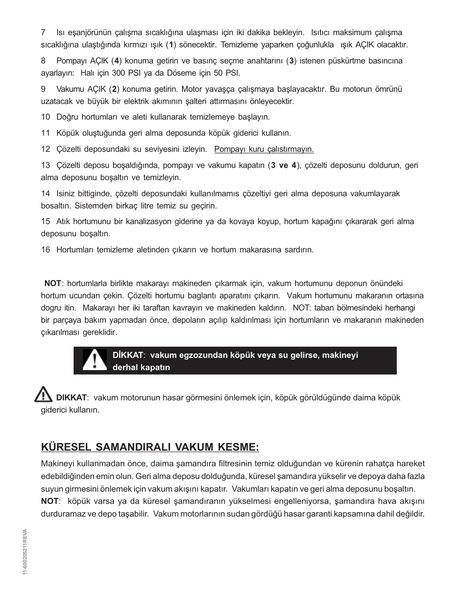 Küresel samandirali vakum kesme | Nilfisk-ALTO MX 521 H User Manual | Page 65 / 80