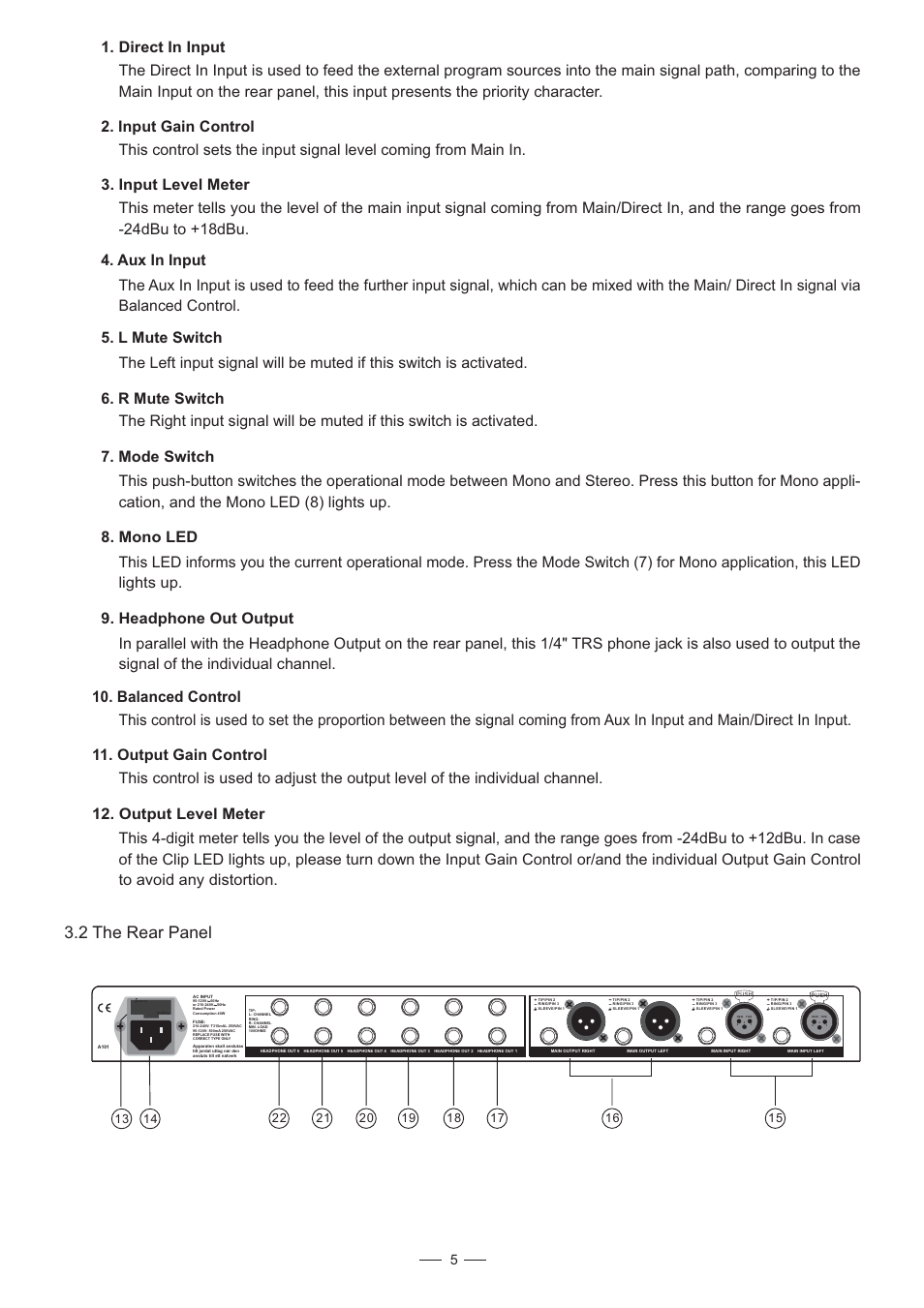 2 the rear panel | Nilfisk-ALTO HPA6 User Manual | Page 6 / 14