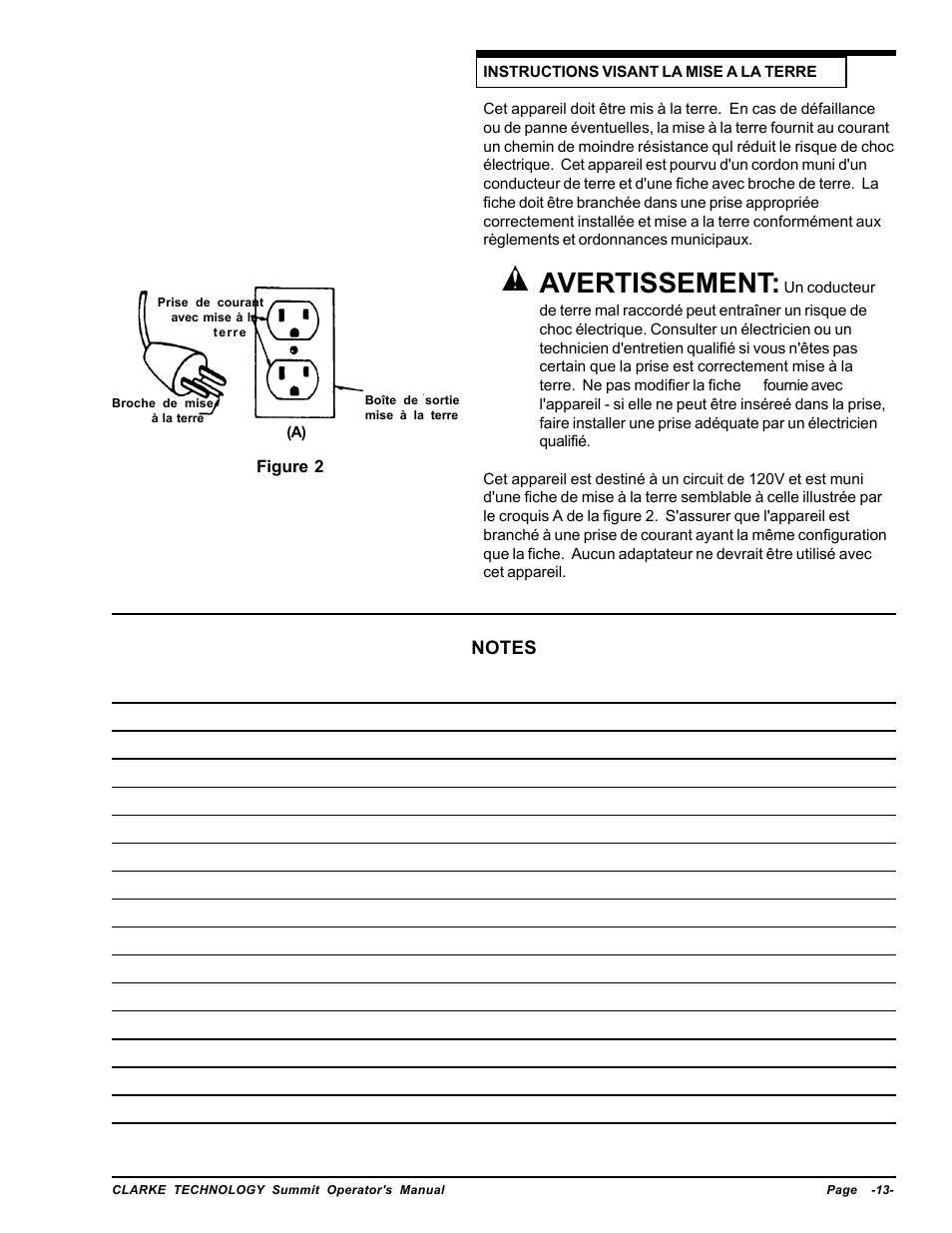 Avertissement | Nilfisk-ALTO Wet/Dry Vacuum User Manual | Page 13 / 28