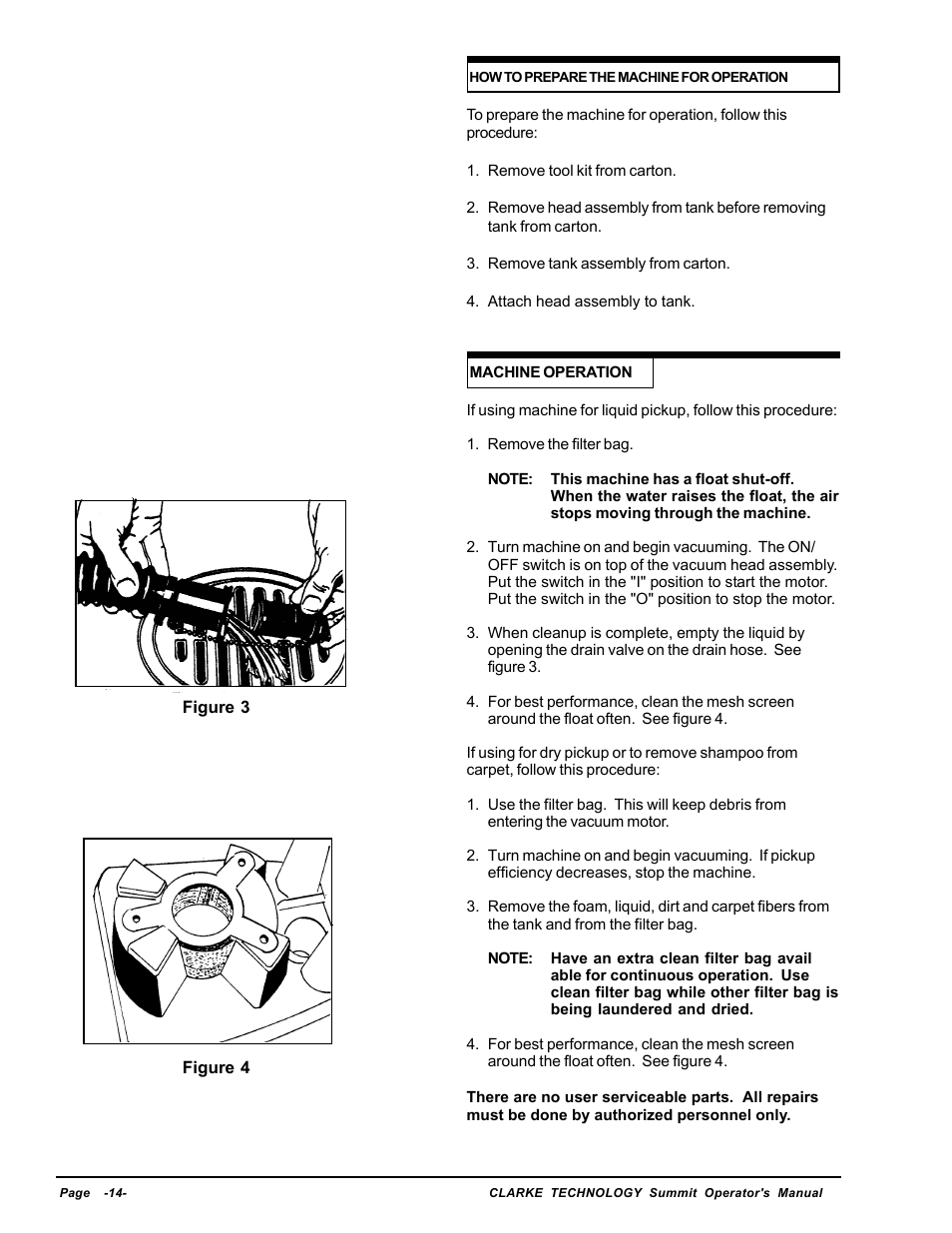 How to prepare the machine for operation, Machine operation | Nilfisk-ALTO Wet/Dry Vacuum User Manual | Page 14 / 28