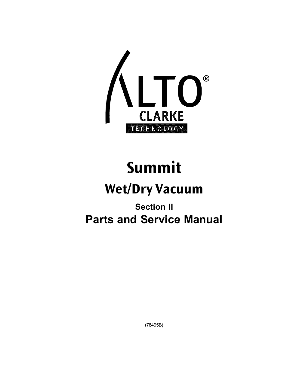 Parts and service manual, Summit, Wet/dry vacuum | Nilfisk-ALTO Wet/Dry Vacuum User Manual | Page 17 / 28
