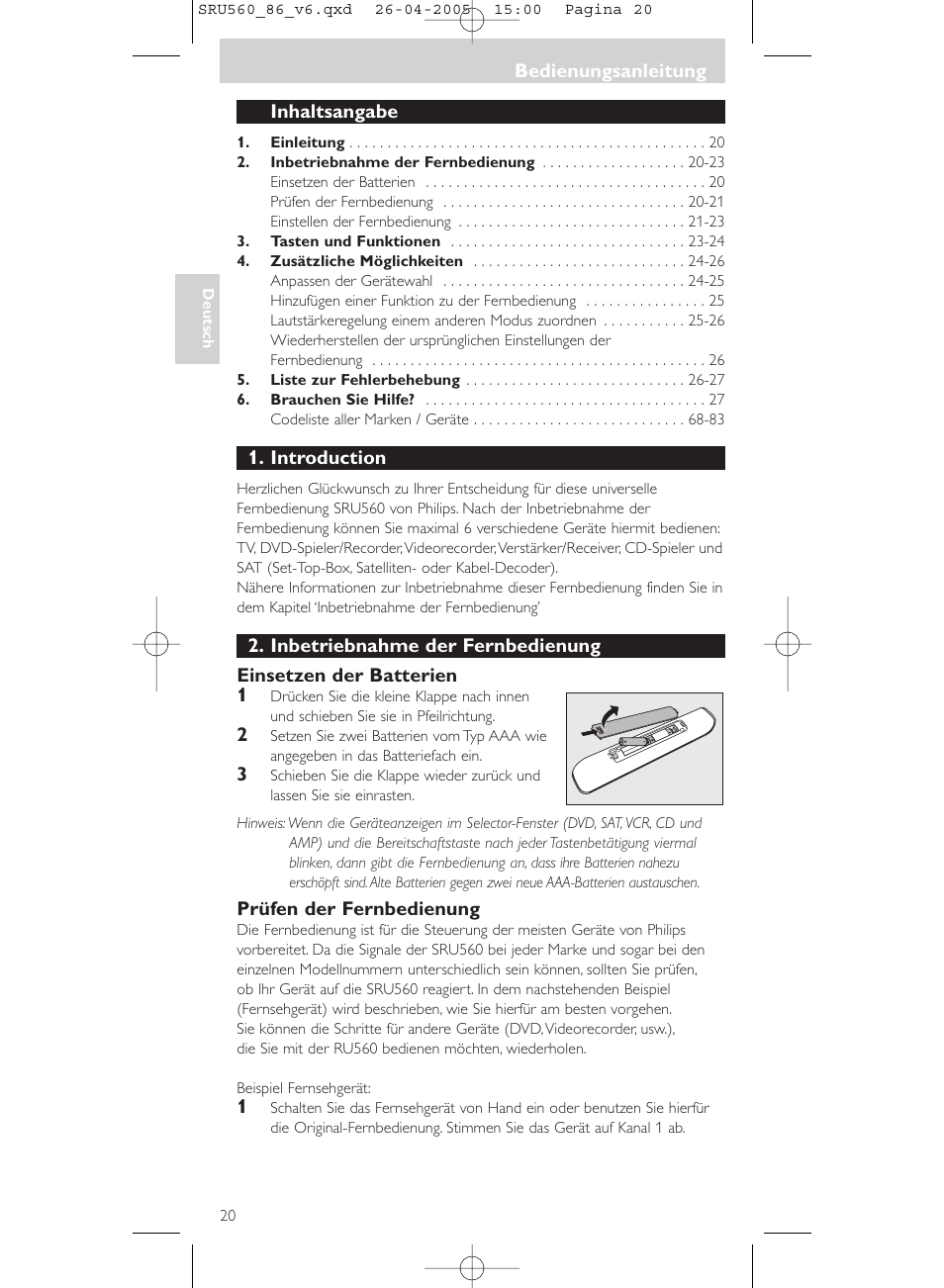 Philips Universal-Fernbedienung User Manual | Page 20 / 84