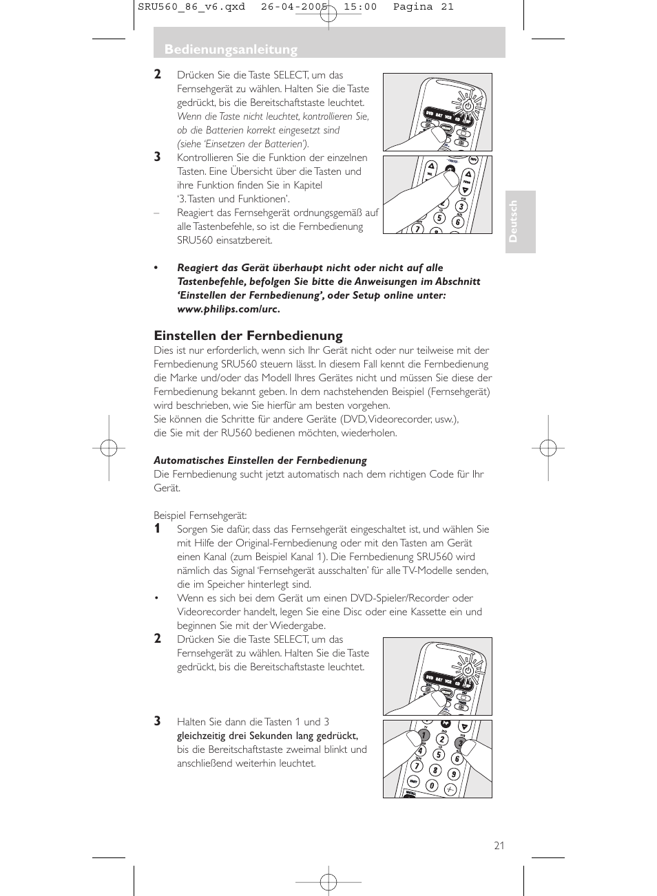 Philips Universal-Fernbedienung User Manual | Page 21 / 84