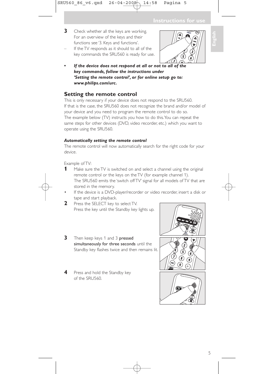 Philips Universal-Fernbedienung User Manual | Page 5 / 84