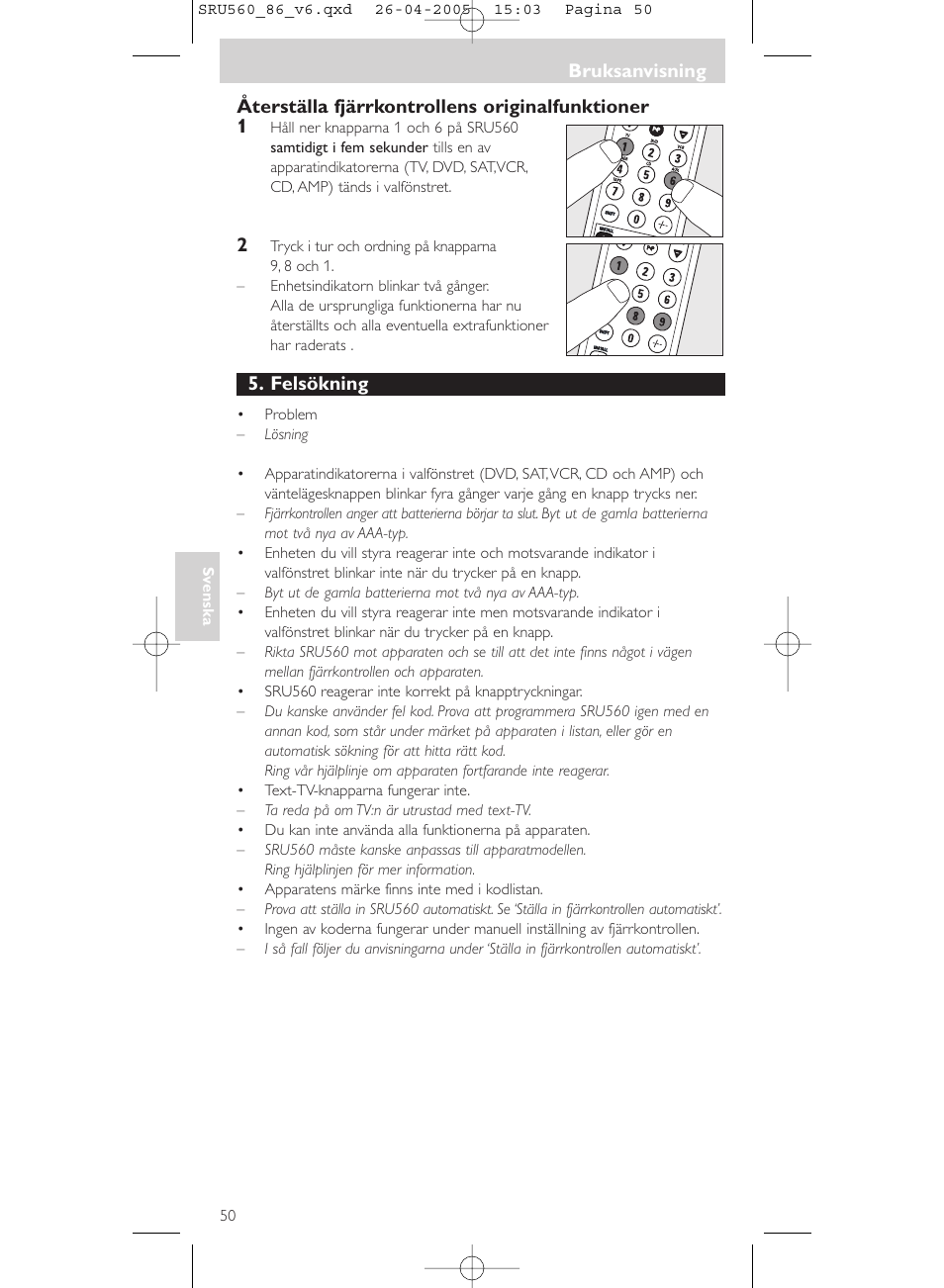 Philips Universal-Fernbedienung User Manual | Page 50 / 84