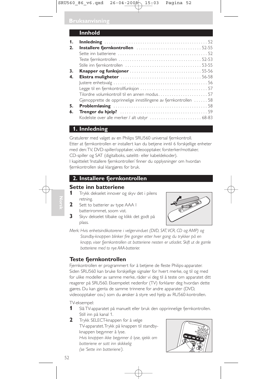 Philips Universal-Fernbedienung User Manual | Page 52 / 84