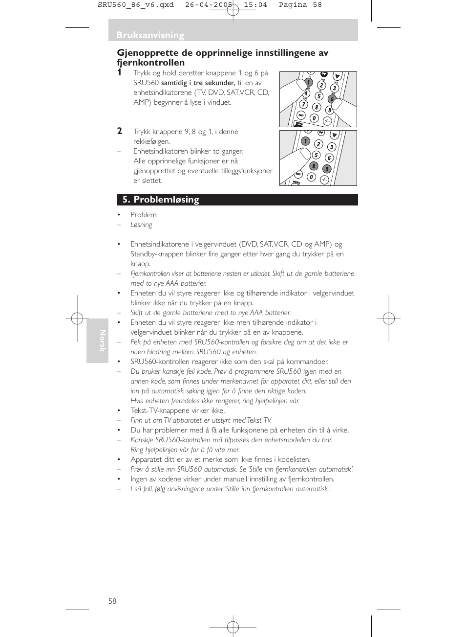 Philips Universal-Fernbedienung User Manual | Page 58 / 84