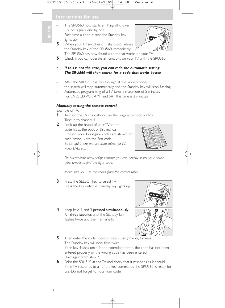 Philips Universal-Fernbedienung User Manual | Page 6 / 84