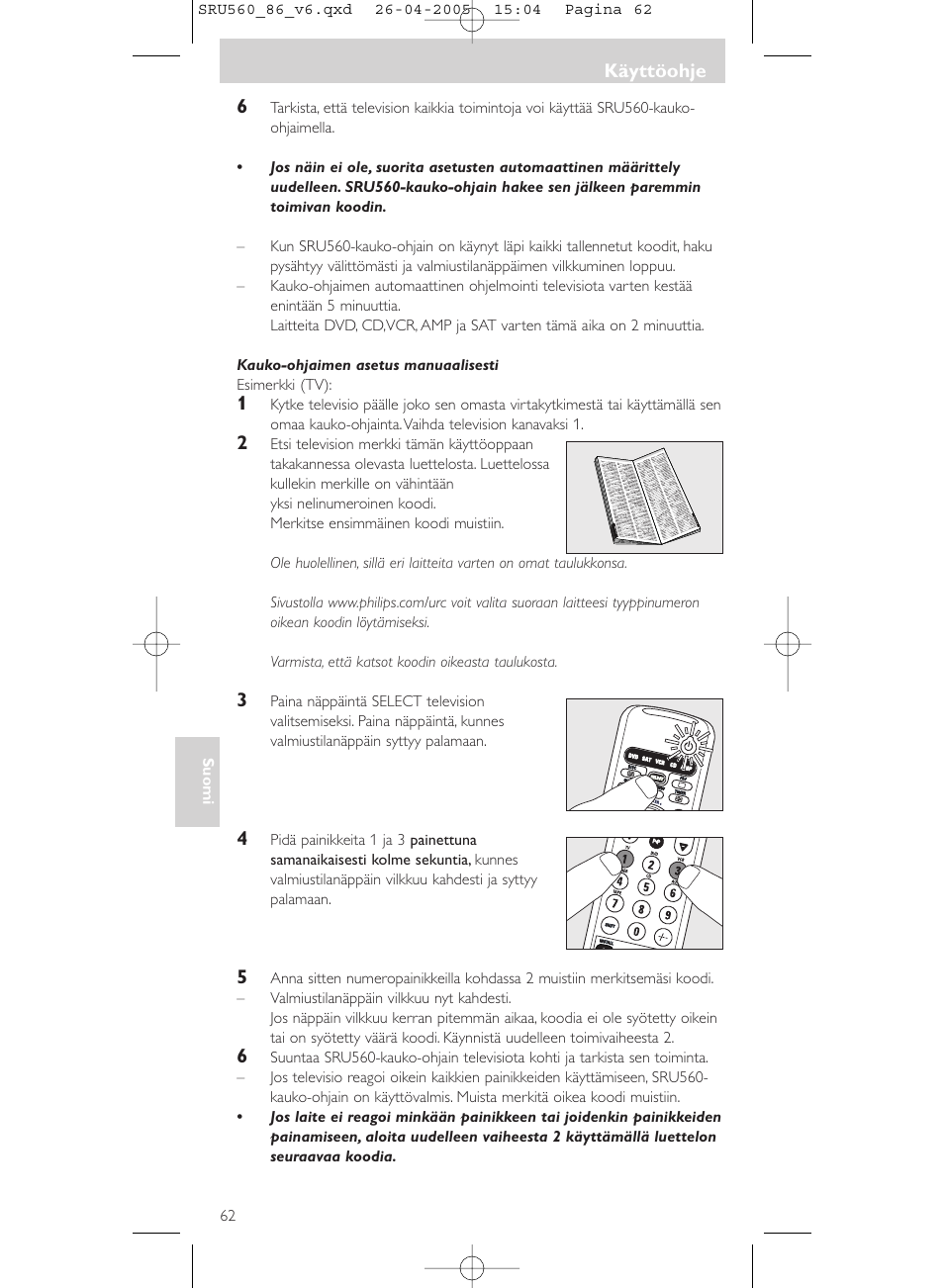 Philips Universal-Fernbedienung User Manual | Page 62 / 84