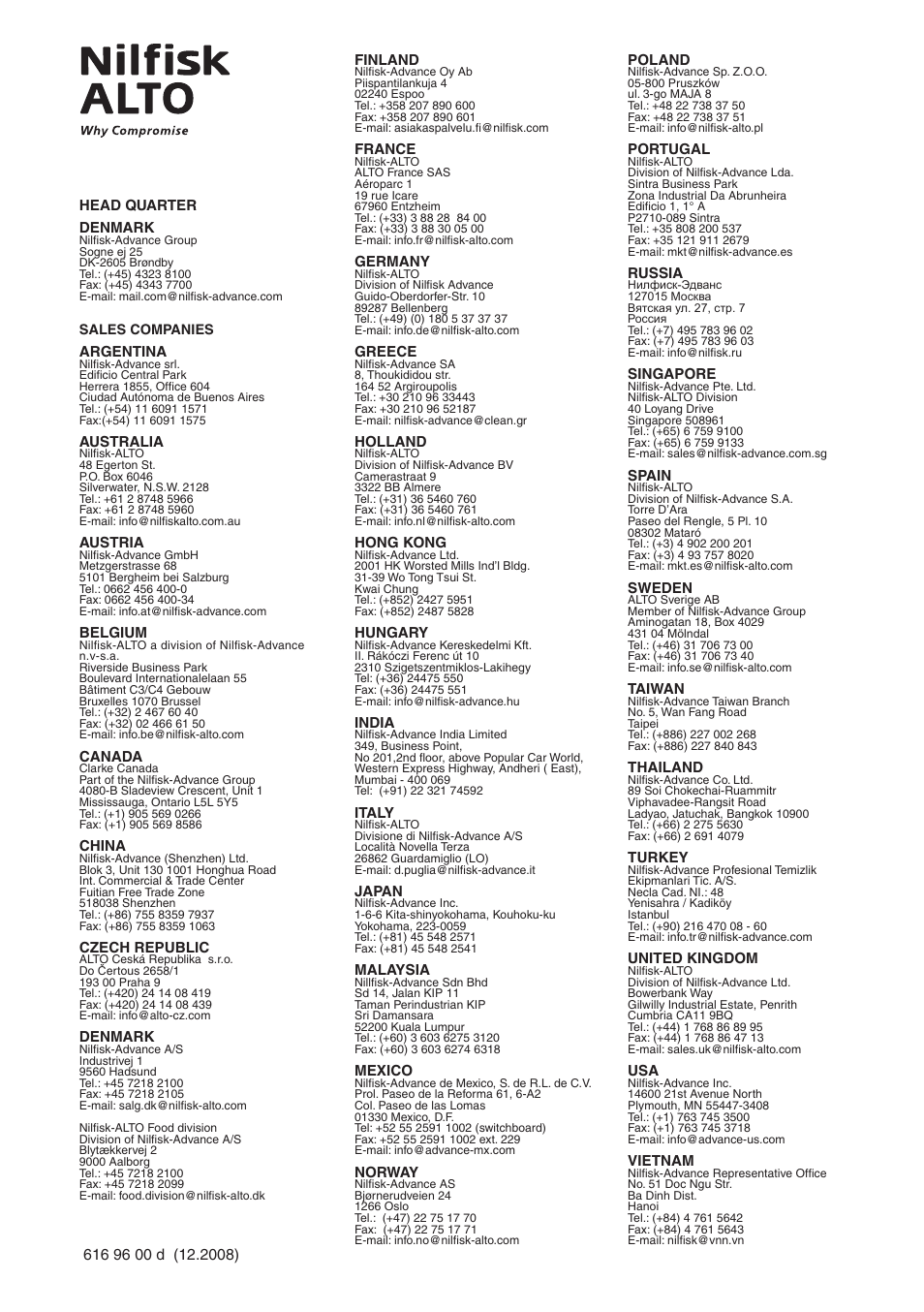 Nilfisk-ALTO 03KLU User Manual | Page 15 / 15