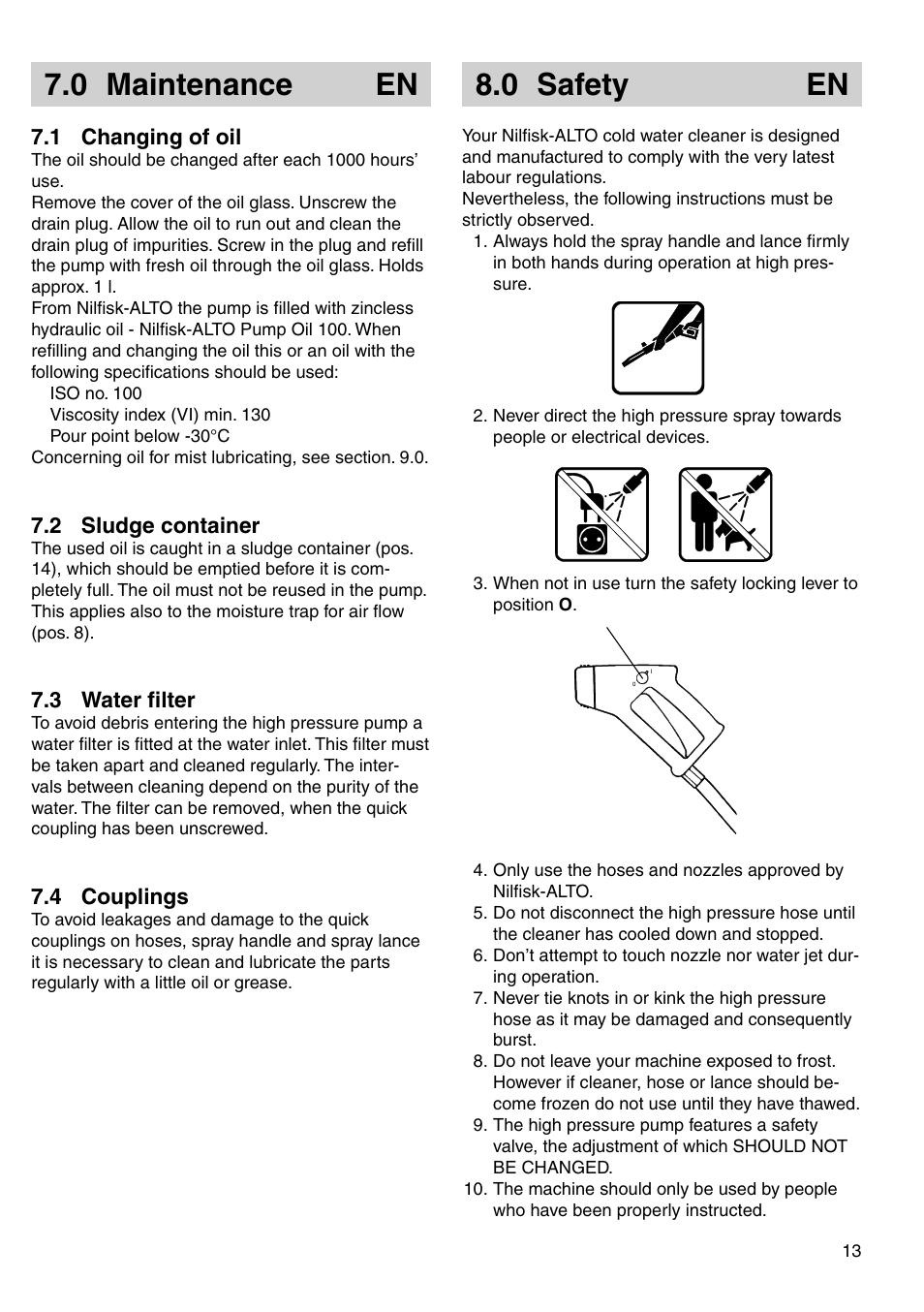 0 maintenance en, 0 safety en | Nilfisk-ALTO 03KLU User Manual | Page 7 / 15