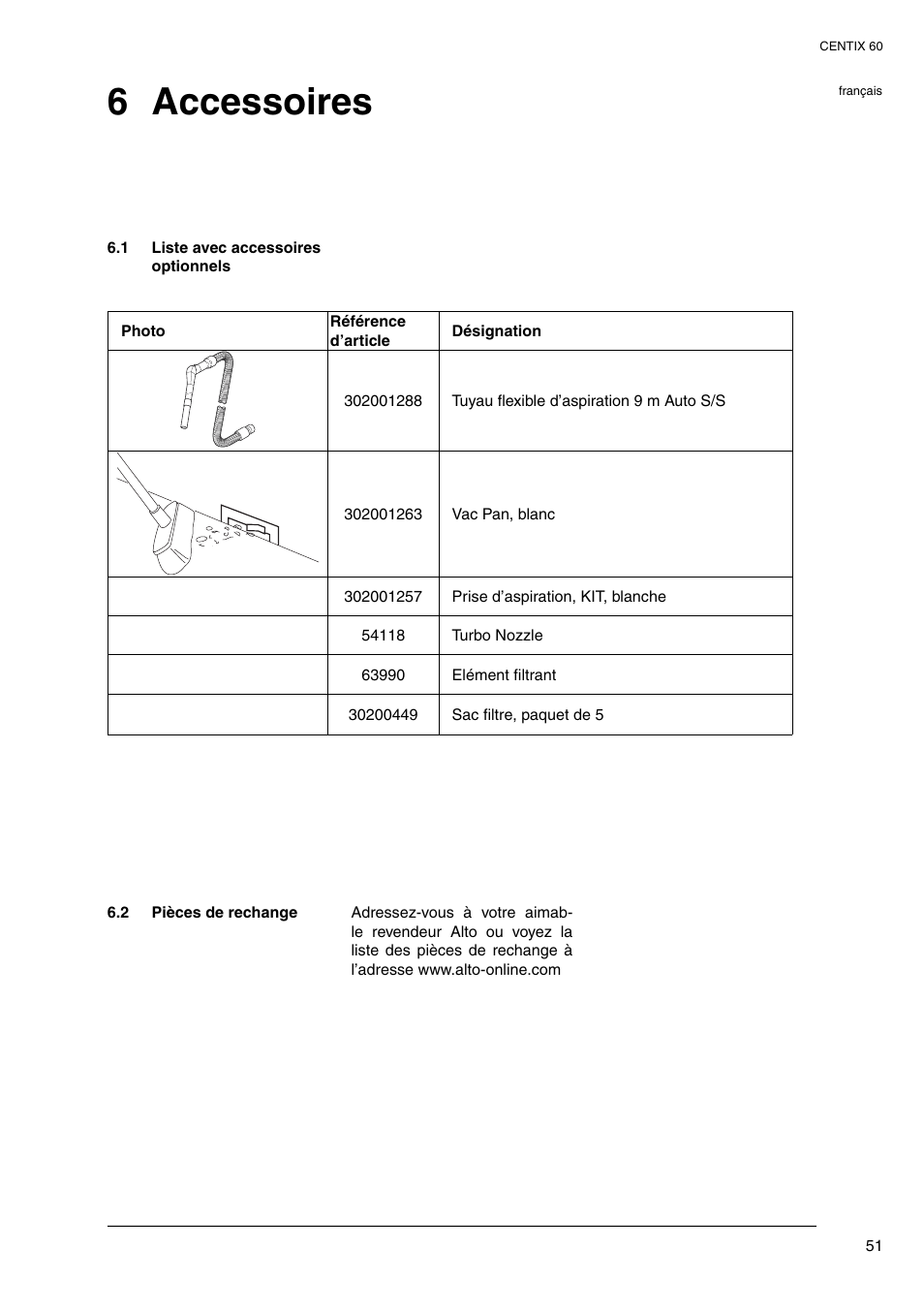 6 accessoires | Nilfisk-ALTO Centix 40 User Manual | Page 106 / 107