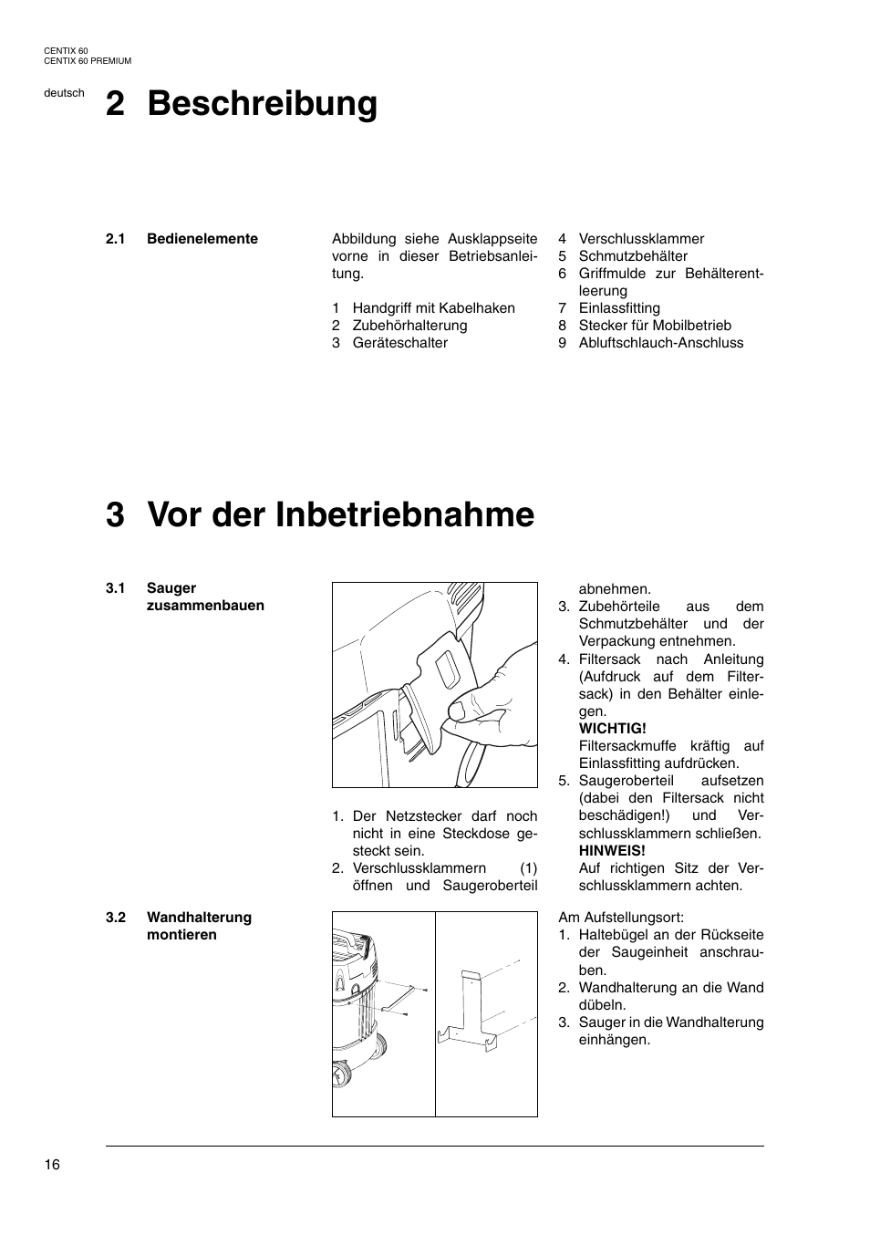 2 beschreibung 3 vor der inbetriebnahme | Nilfisk-ALTO Centix 40 User Manual | Page 34 / 107