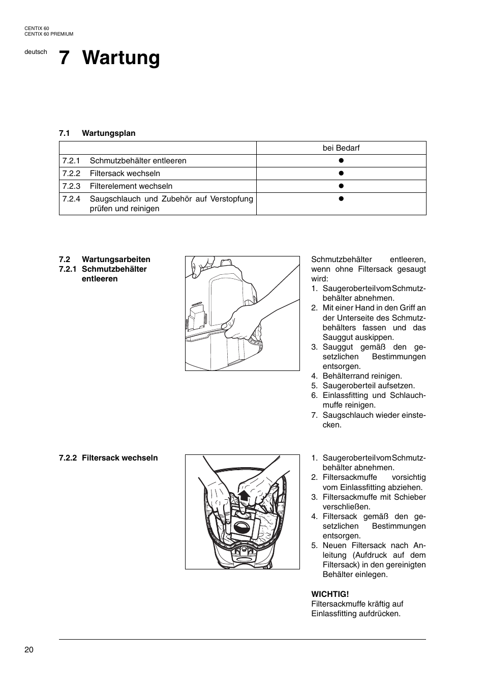 7 wartung | Nilfisk-ALTO Centix 40 User Manual | Page 38 / 107