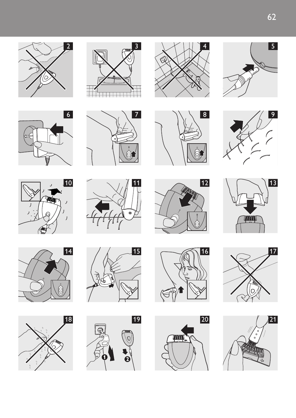 Philips Epilierer User Manual | Page 62 / 64