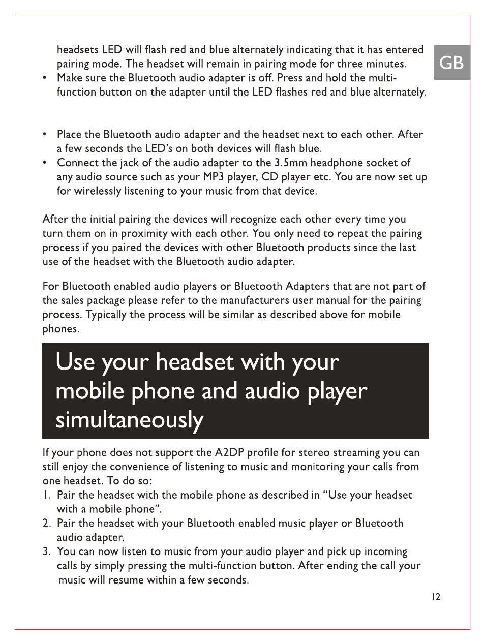 Philips Bluetooth-Stereo-Headset User Manual | Page 14 / 107