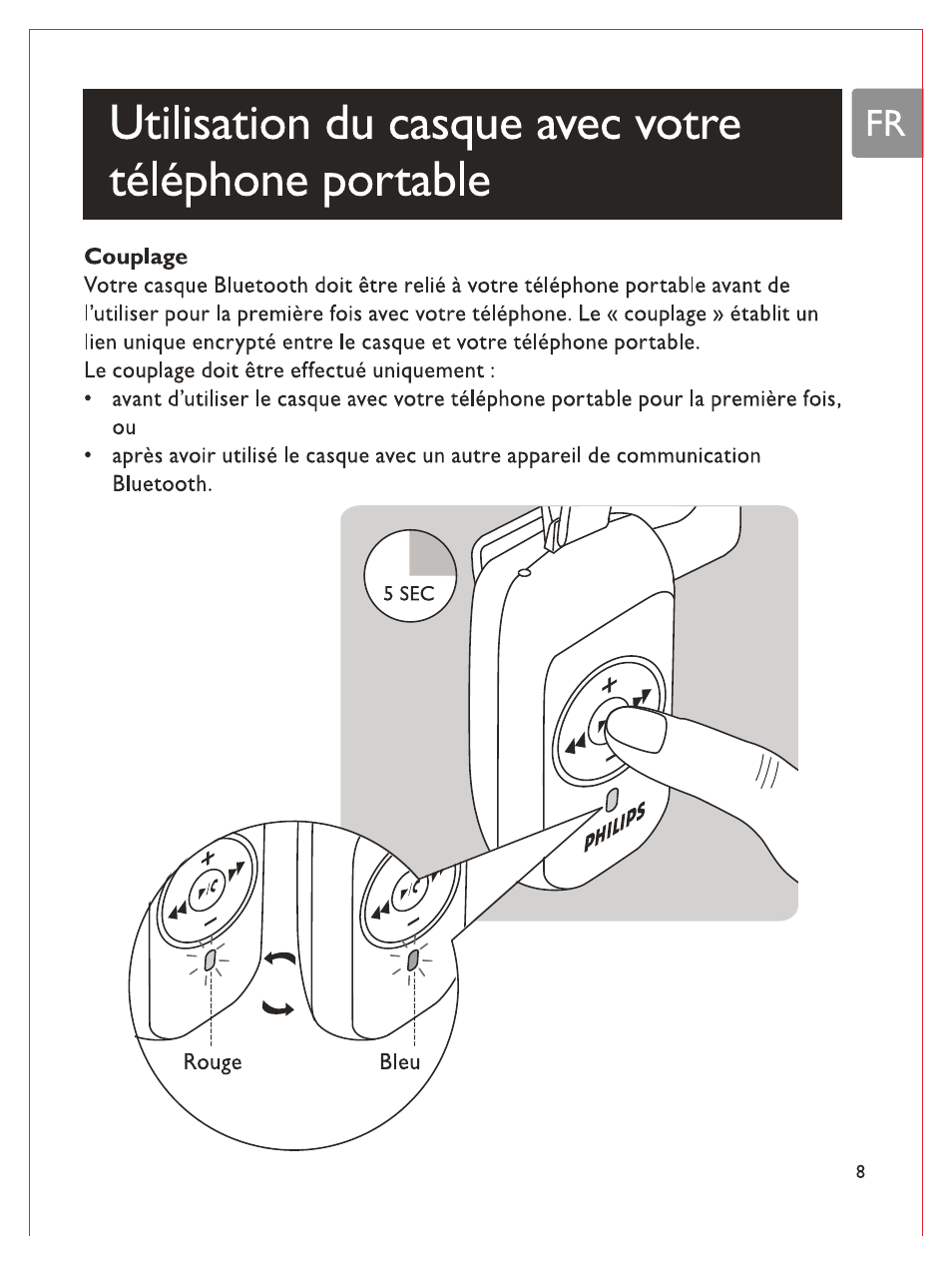 Couplage | Philips Bluetooth-Stereo-Headset User Manual | Page 44 / 107