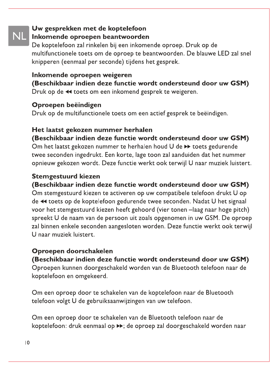 Philips Bluetooth-Stereo-Headset User Manual | Page 63 / 107