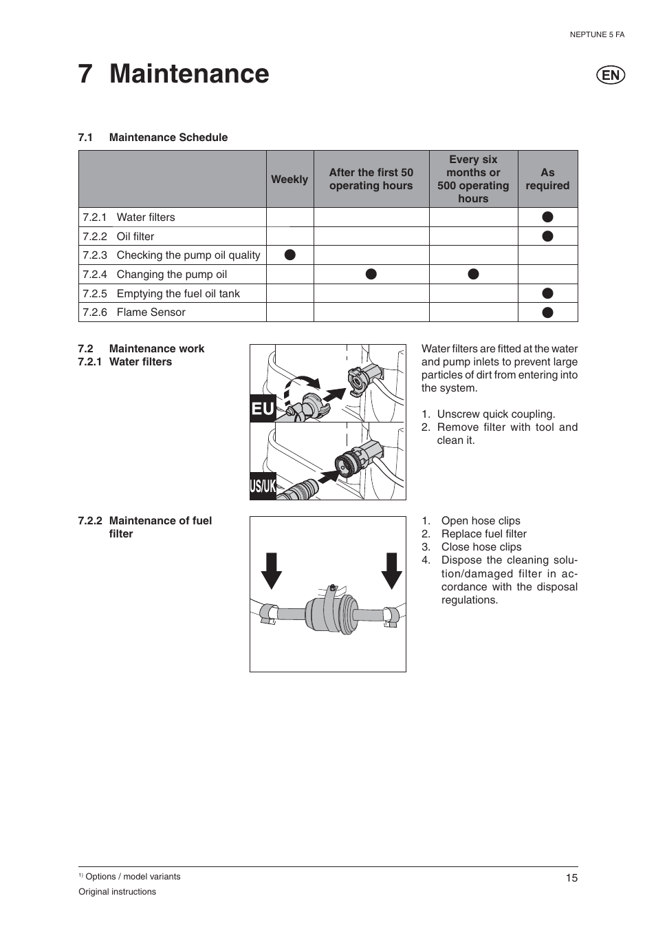 7 maintenance | Nilfisk-ALTO NEPTUNE 5 FA 107400337 C User Manual | Page 17 / 24