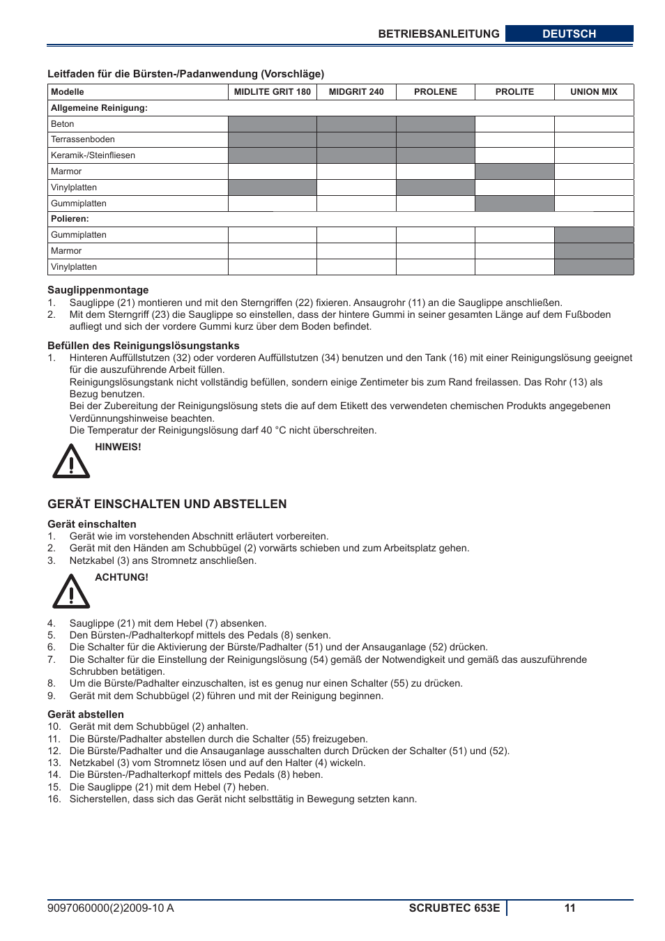 Nilfisk-ALTO SCRUBTEC 653E User Manual | Page 13 / 76