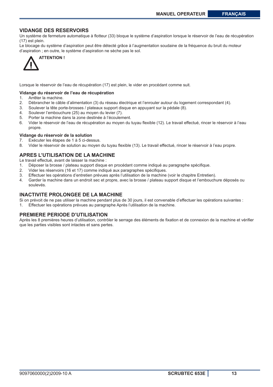 Nilfisk-ALTO SCRUBTEC 653E User Manual | Page 33 / 76