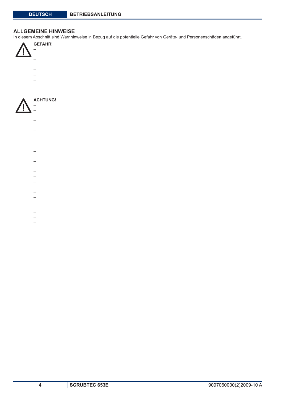 Nilfisk-ALTO SCRUBTEC 653E User Manual | Page 6 / 76