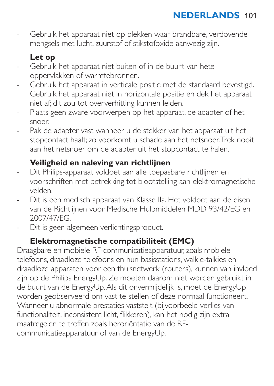 Philips EnergyUp EnergyLight User Manual | Page 101 / 144