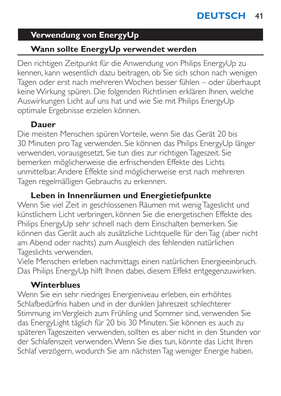 Philips EnergyUp EnergyLight User Manual | Page 41 / 144