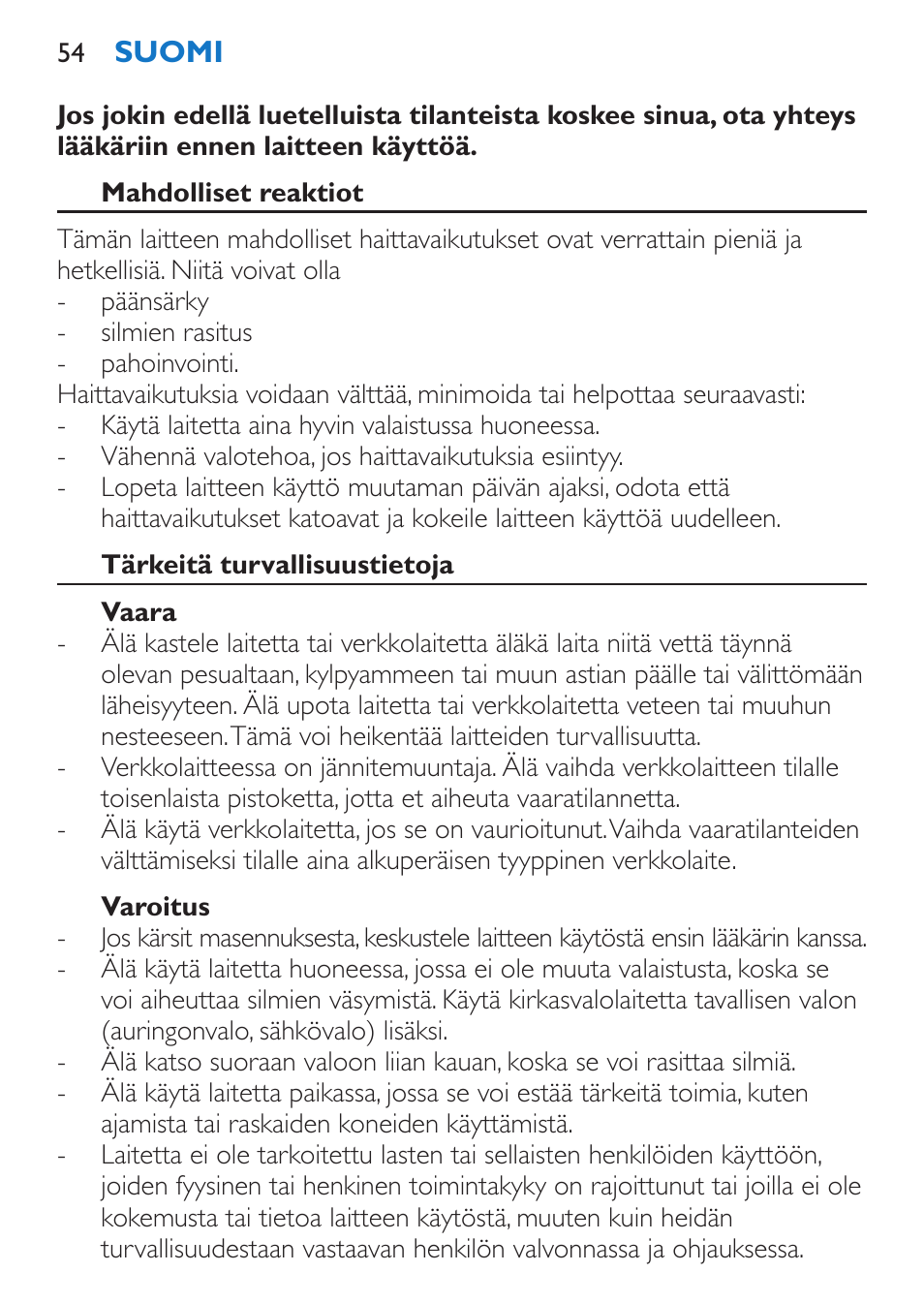 Philips EnergyUp EnergyLight User Manual | Page 54 / 144