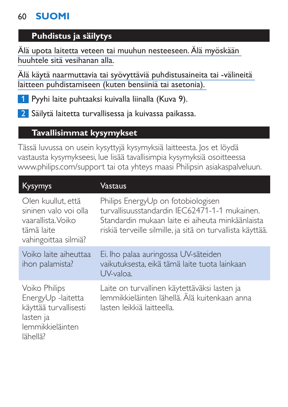 Philips EnergyUp EnergyLight User Manual | Page 60 / 144