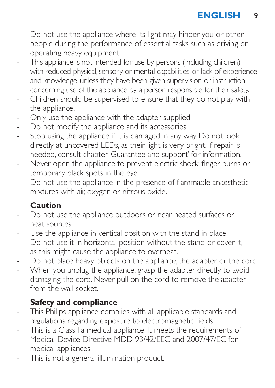 Philips EnergyUp EnergyLight User Manual | Page 9 / 144