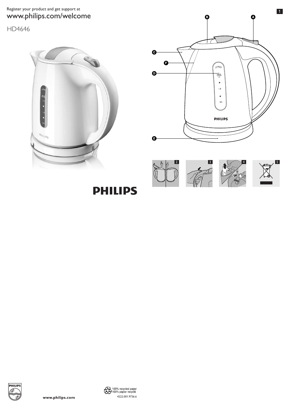 Philips Wasserkocher User Manual | 9 pages