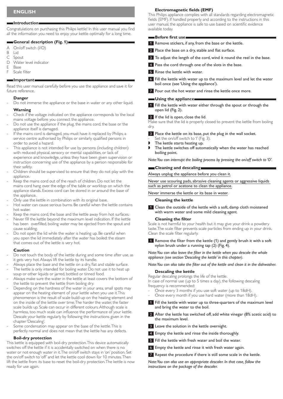 Philips Wasserkocher User Manual | Page 2 / 9