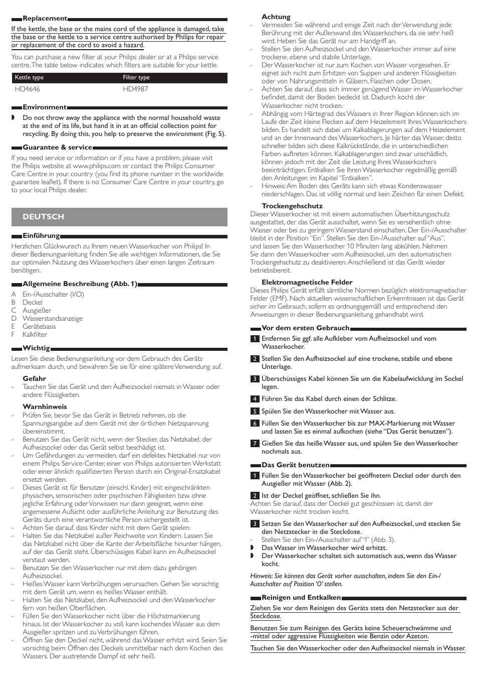 Philips Wasserkocher User Manual | Page 3 / 9