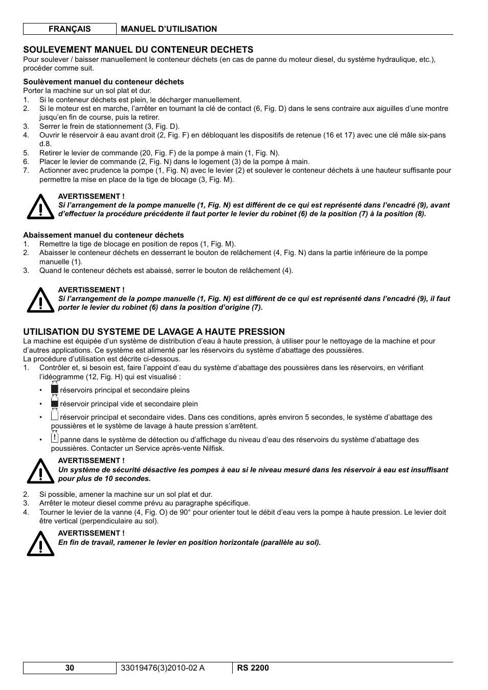 Nilfisk-ALTO RS 2200 User Manual | Page 102 / 224