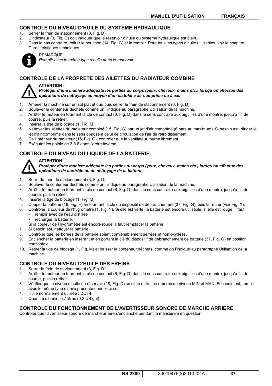 Nilfisk-ALTO RS 2200 User Manual | Page 109 / 224