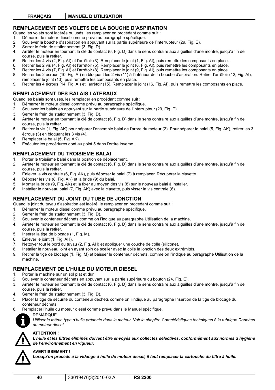 Nilfisk-ALTO RS 2200 User Manual | Page 112 / 224