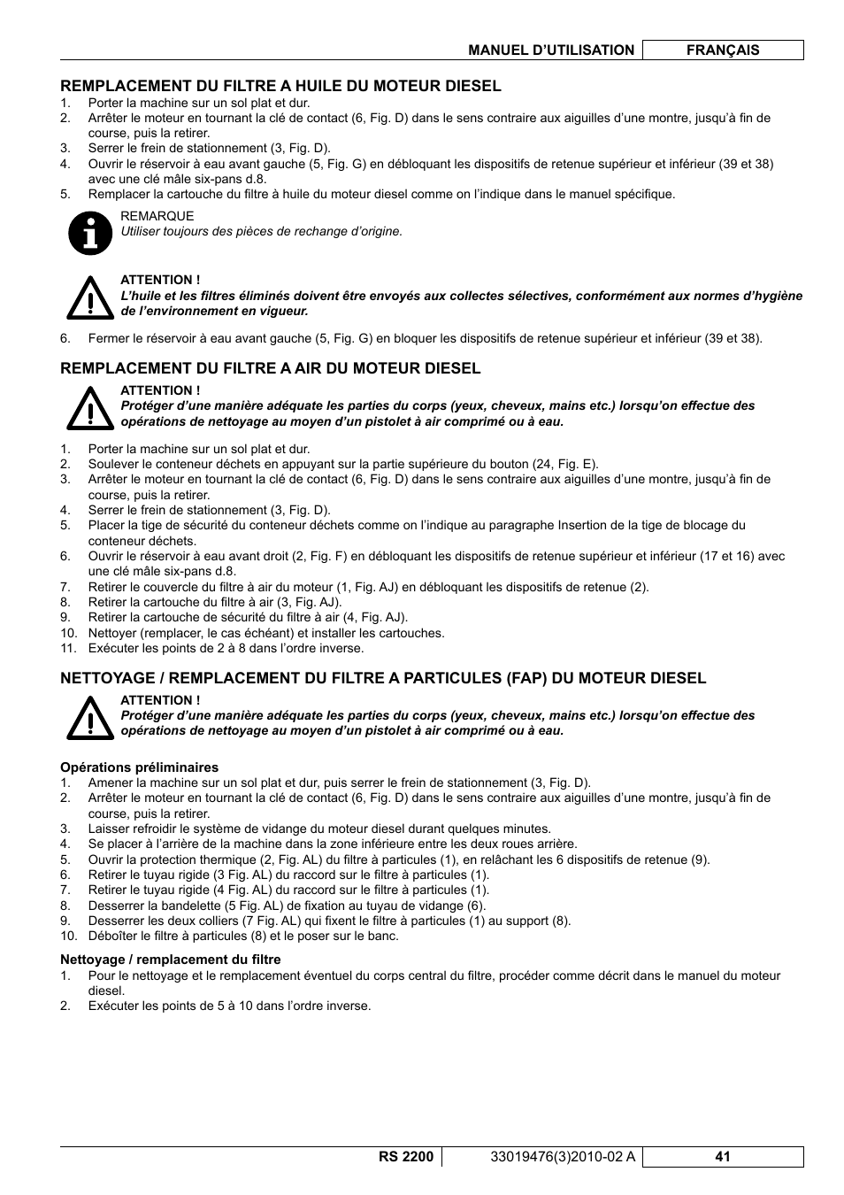 Nilfisk-ALTO RS 2200 User Manual | Page 113 / 224