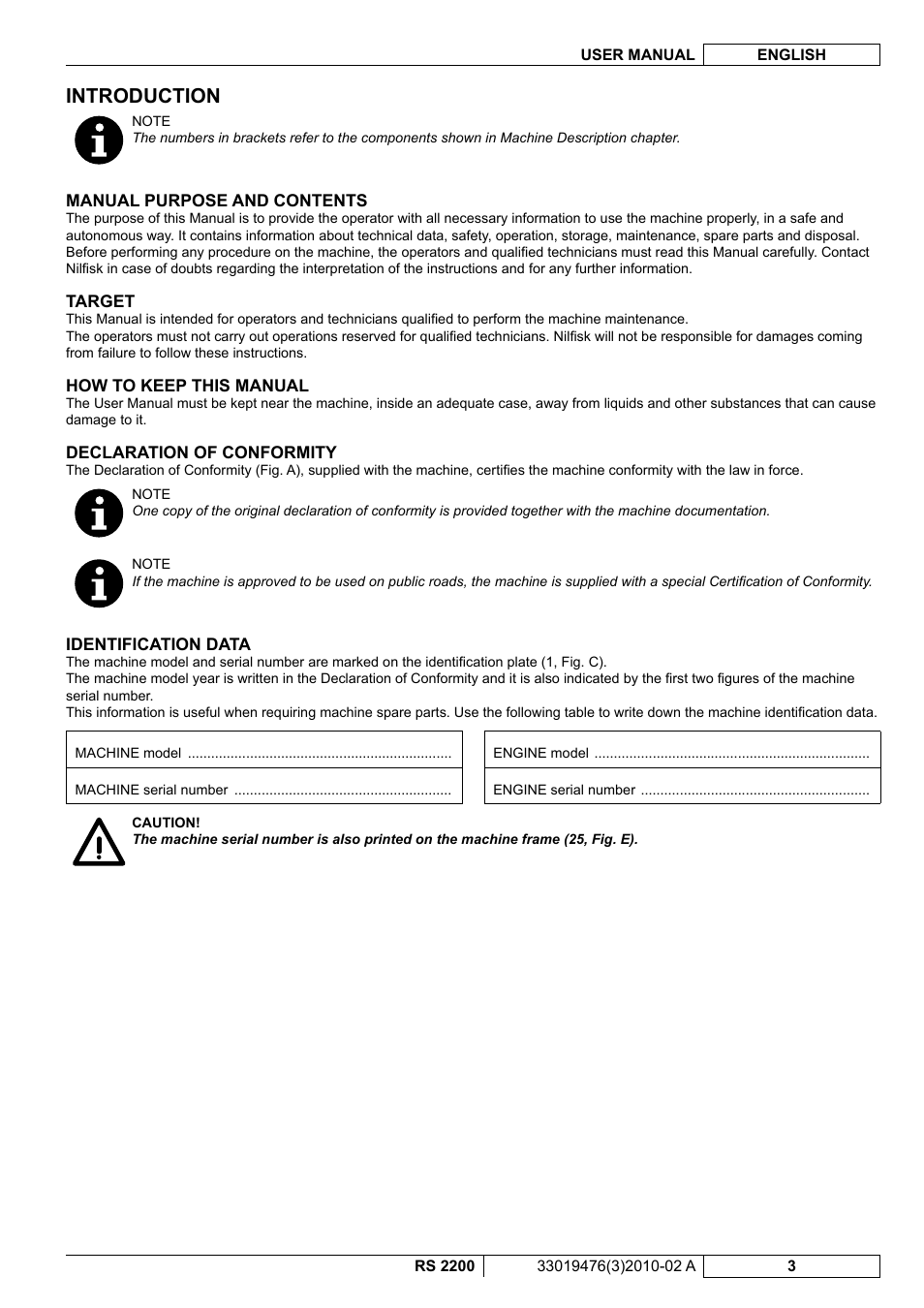 Introduction | Nilfisk-ALTO RS 2200 User Manual | Page 125 / 224