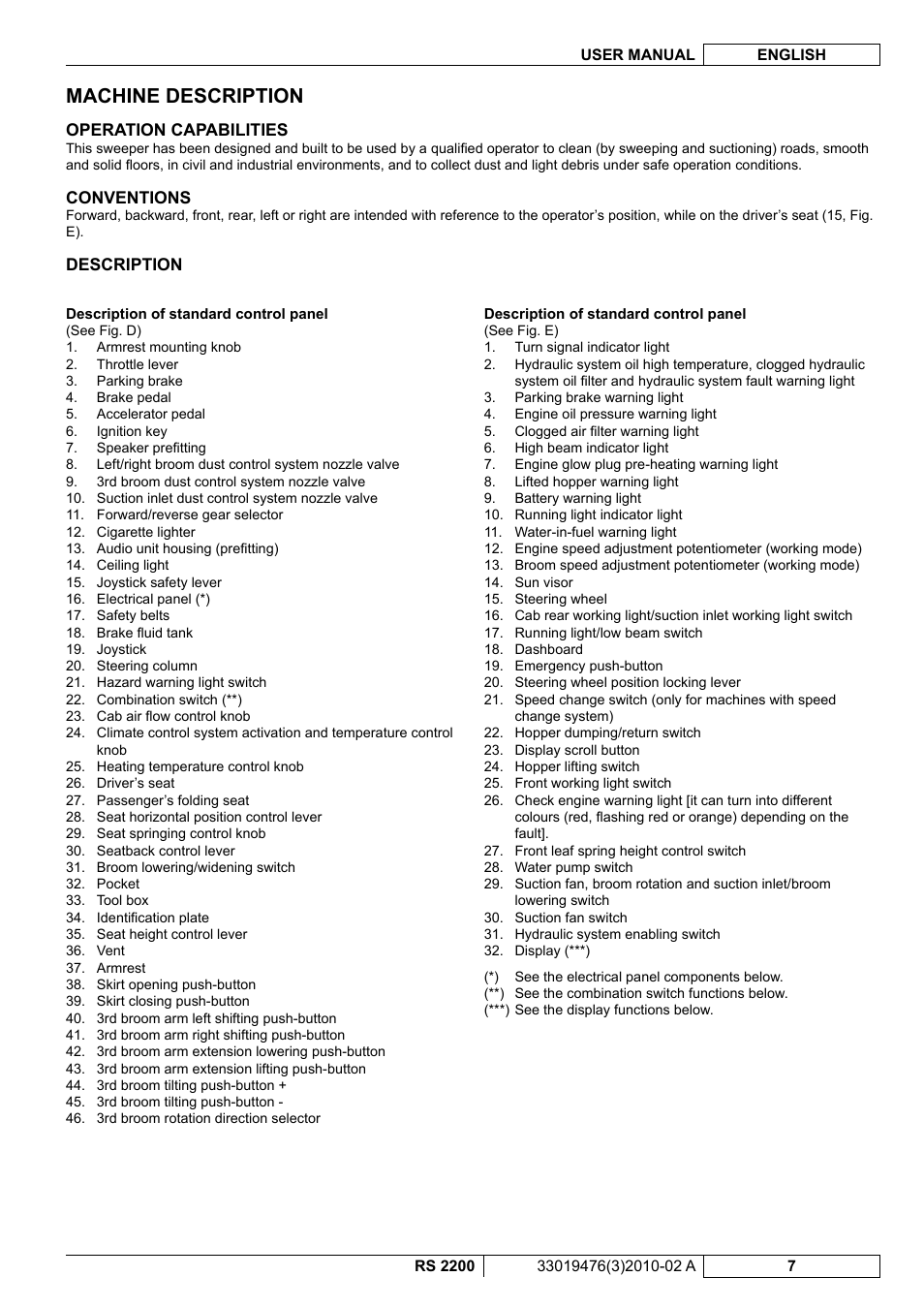 Machine description | Nilfisk-ALTO RS 2200 User Manual | Page 129 / 224