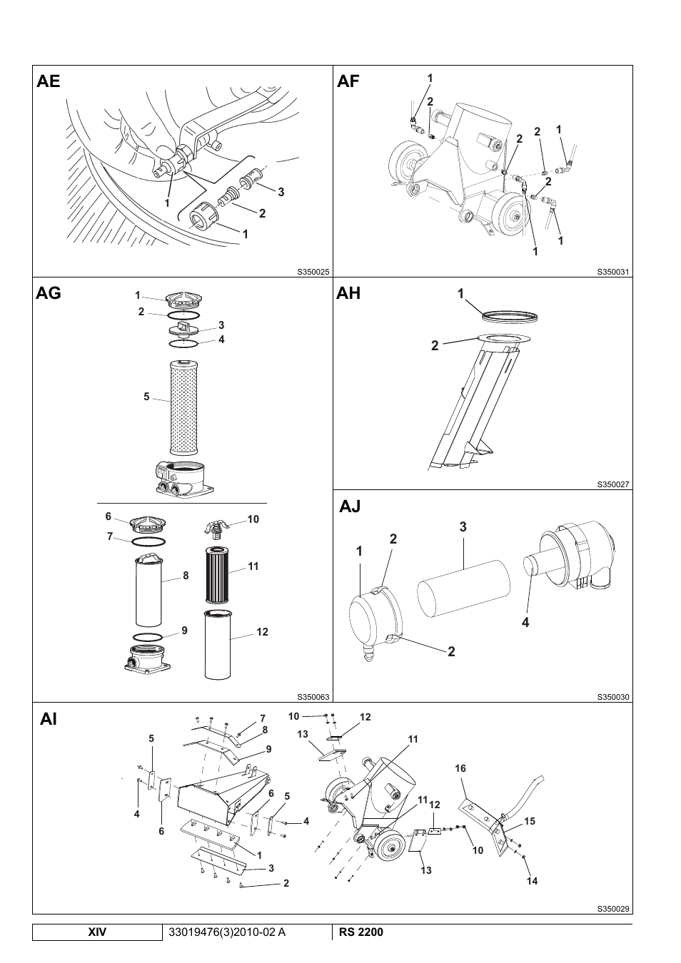 Ae af ag ai ah aj | Nilfisk-ALTO RS 2200 User Manual | Page 16 / 224