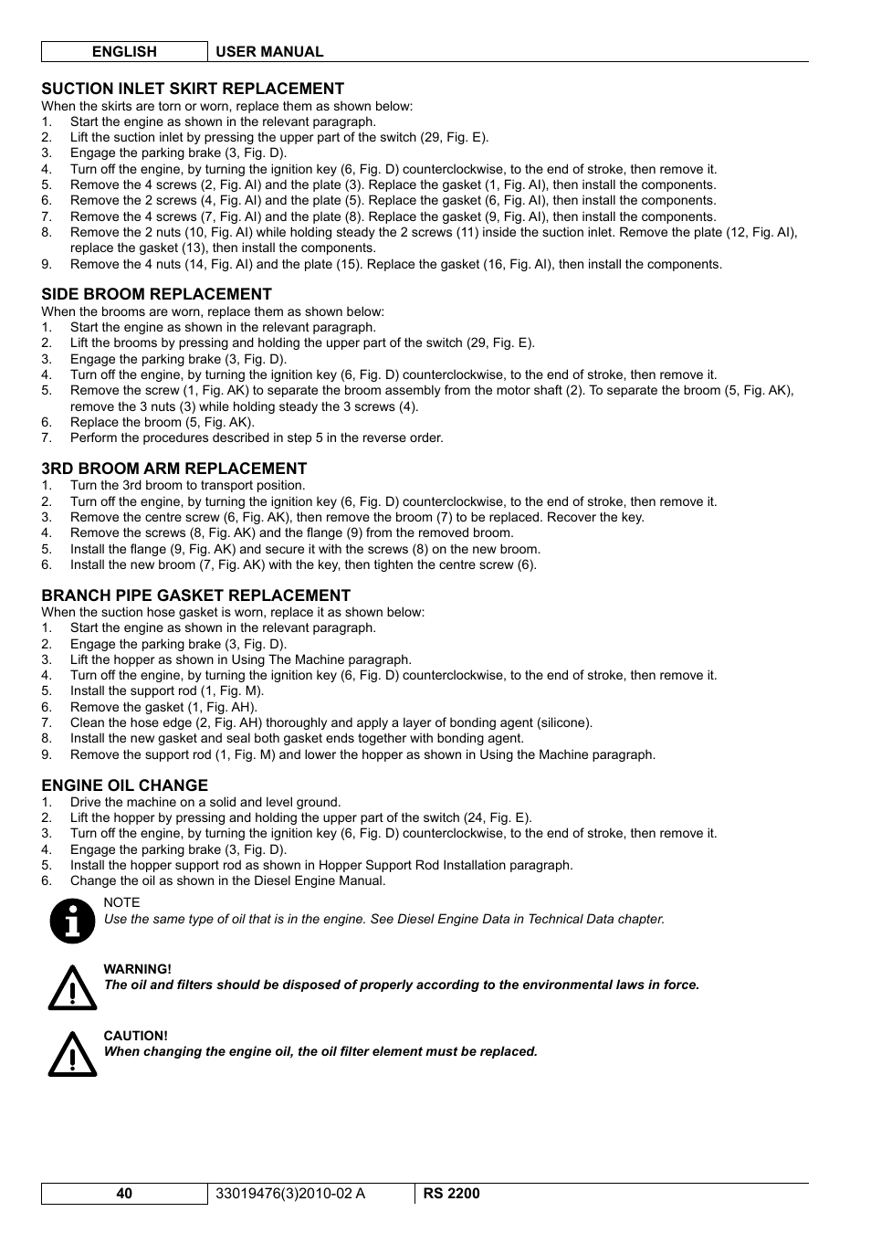 Nilfisk-ALTO RS 2200 User Manual | Page 162 / 224