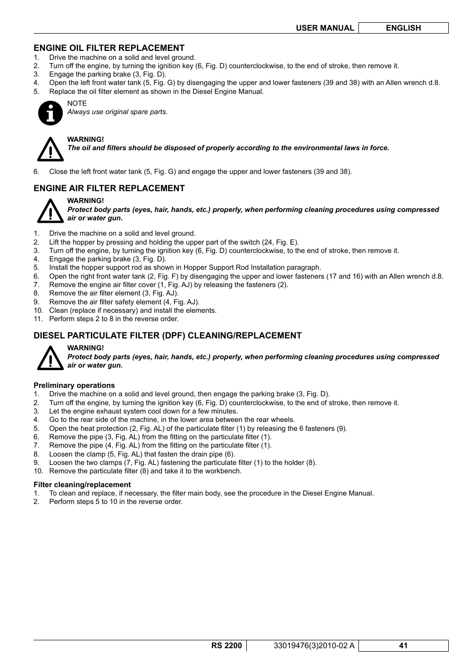 Nilfisk-ALTO RS 2200 User Manual | Page 163 / 224