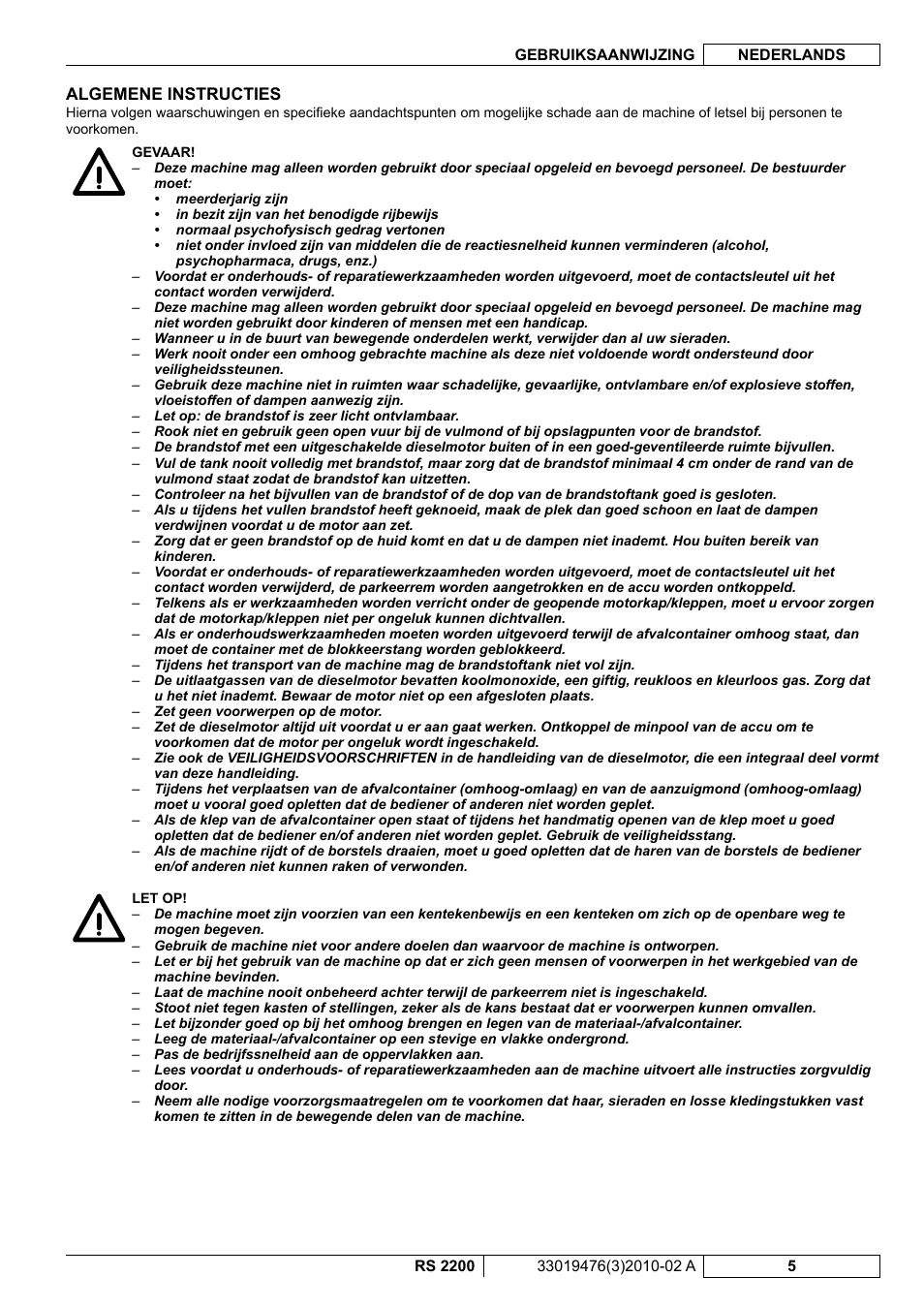 Nilfisk-ALTO RS 2200 User Manual | Page 177 / 224