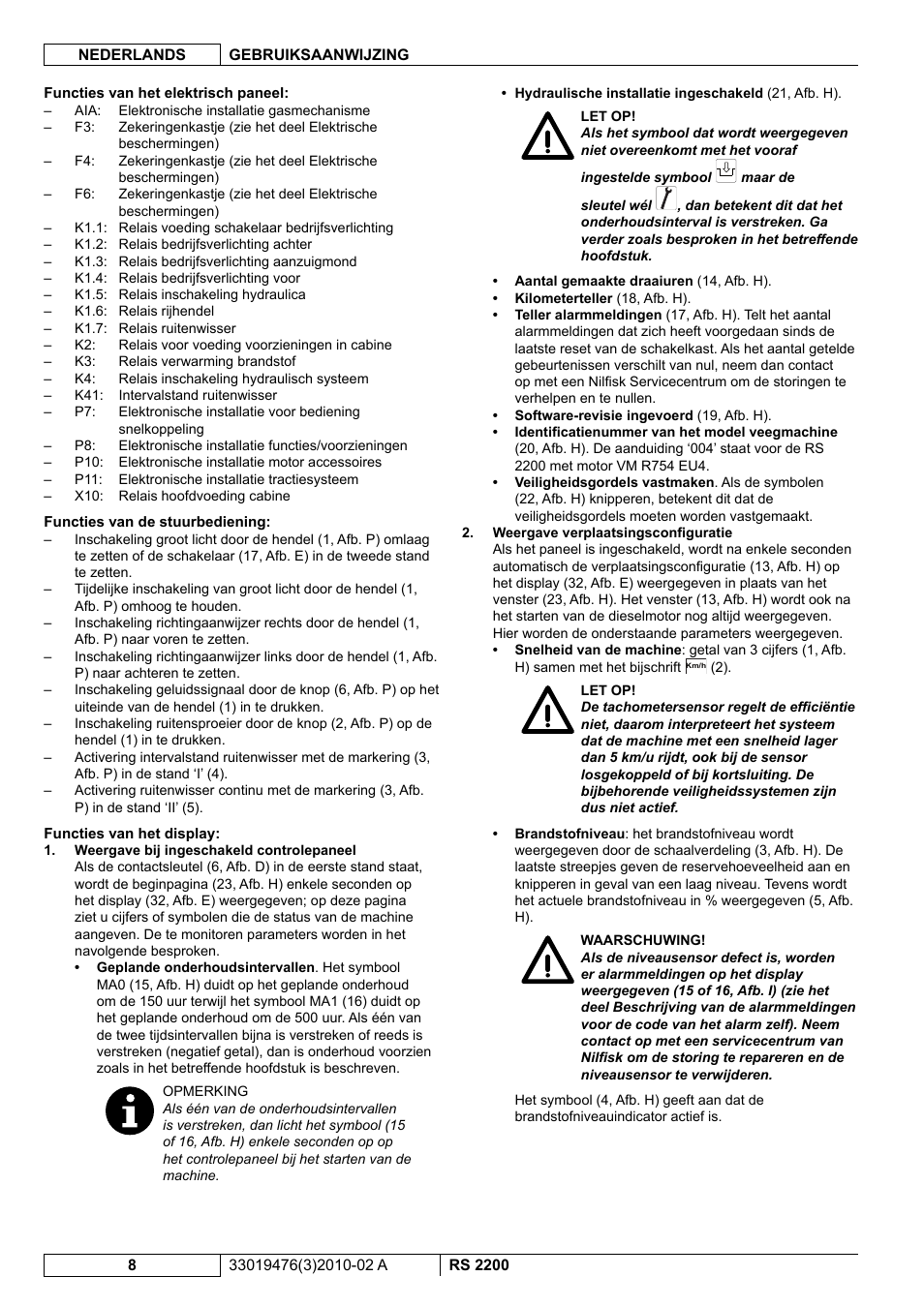 Nilfisk-ALTO RS 2200 User Manual | Page 180 / 224