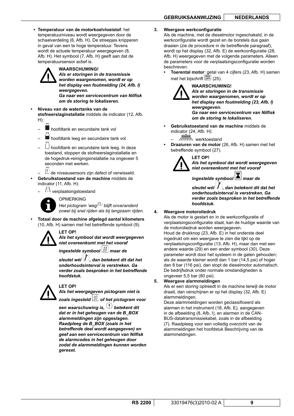 Nilfisk-ALTO RS 2200 User Manual | Page 181 / 224