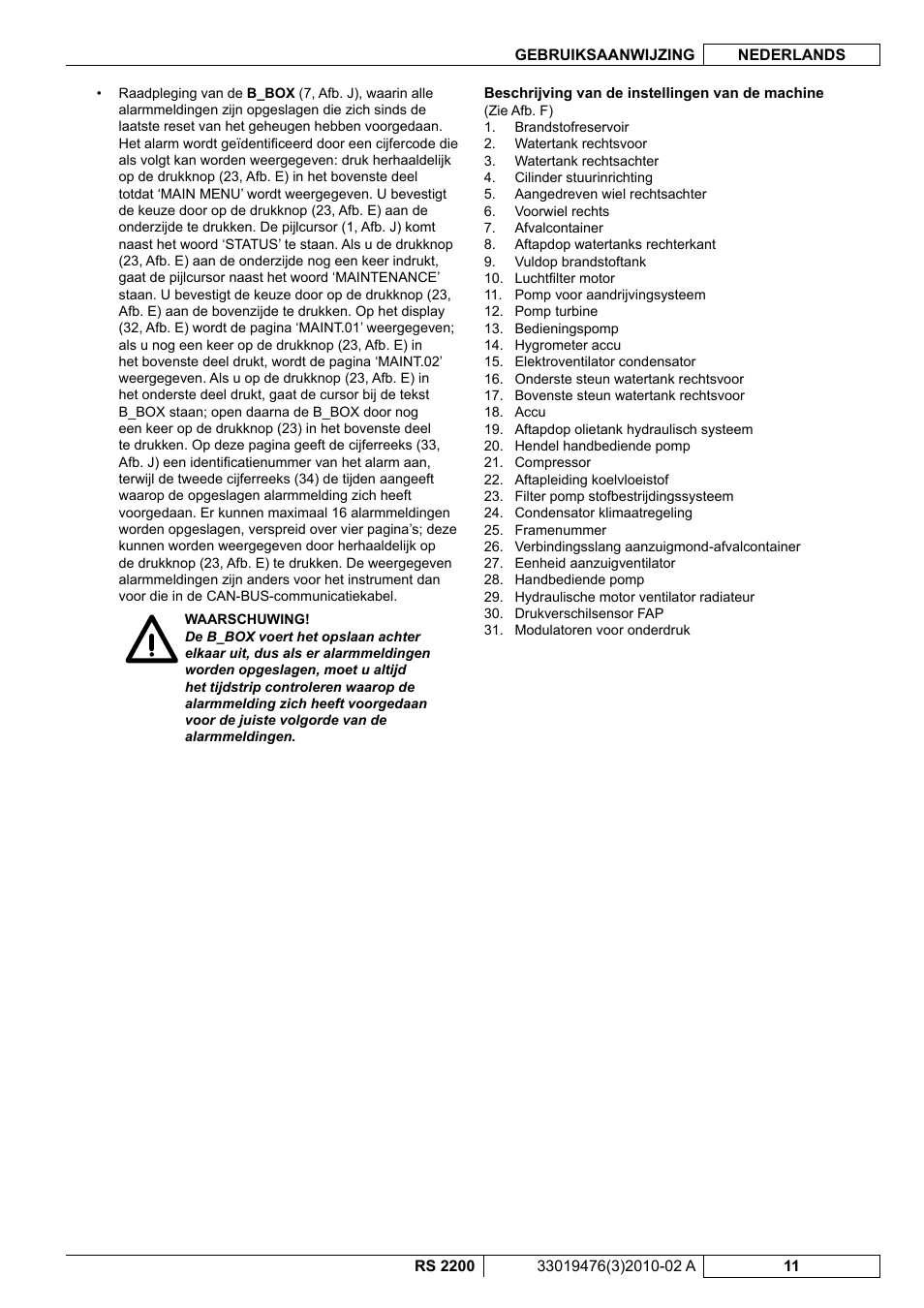 Nilfisk-ALTO RS 2200 User Manual | Page 183 / 224