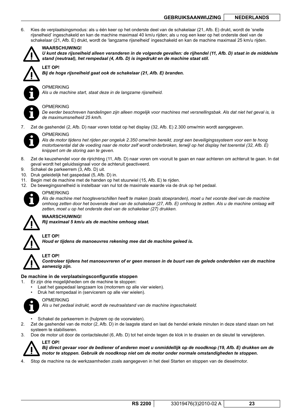 Nilfisk-ALTO RS 2200 User Manual | Page 195 / 224