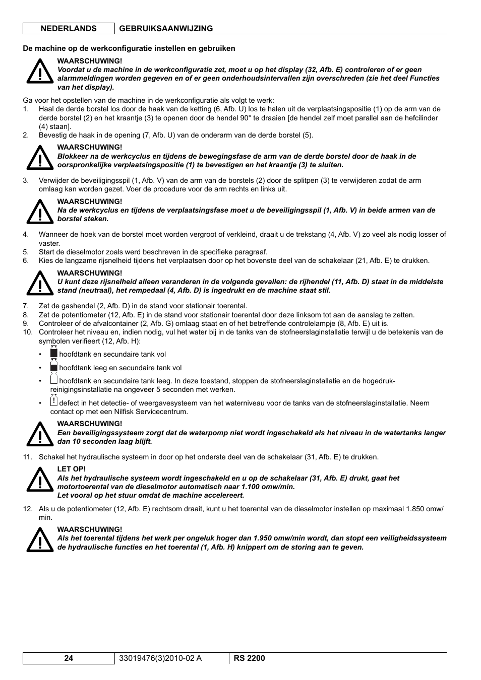 Nilfisk-ALTO RS 2200 User Manual | Page 196 / 224